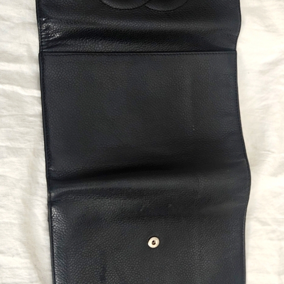 Authentic Chanel Black Lambskin Wallet On Silver Chain Vintage - Picture 7 of 10